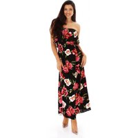 Cotton Maxi Bandeau Kleid mit Flower Print von Jela London