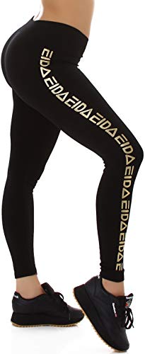 Jela London Damen Fitness-Leggings Yogapants Sport Freizeit Gymnastics High-Waist hoher Bund Fleece Stretch, Gold 34-38 von Jela London