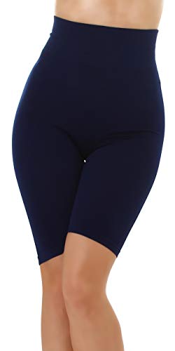 Jela London Damen High-Waist Shorts Slimming Radlerhose Fitness Sport Work-Out, Dunkelblau 38-40 (L/XL) von Jela London