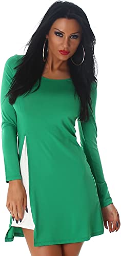 Jela London Damen Sommer-Kleid Stretch A-Linie Cut-Out Bein, Grün 38-40 von Jela London