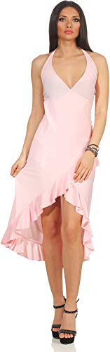 Jela London Damen Latin Salsa Maxi Kleid Vokuhila Tanz Rock Wickel Optik, Rosa 34-38 von Jela London