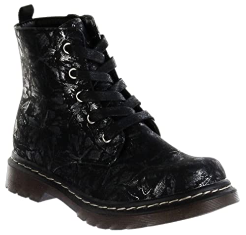 Jela Kinder Boot Stiefel Mädchen Schuhe Lederdeck schwarz Nala Black Silver, Farbe:schwarz, Größe:33 EU von Jela