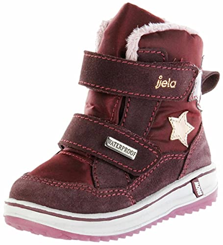 Jela Kinder Lauflerner Winterstiefel Leder wasserdicht rot Mädchen Schuhe Sandy-TEX Bordo, Farbe:rot, Größe:25 EU von Jela