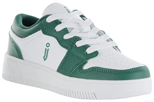 Jela Kinder Sneaker weiß Lederdeck Jungen Mädchen Schuhe Dean White Green, Farbe:weiß, Größe:37 EU von Jela