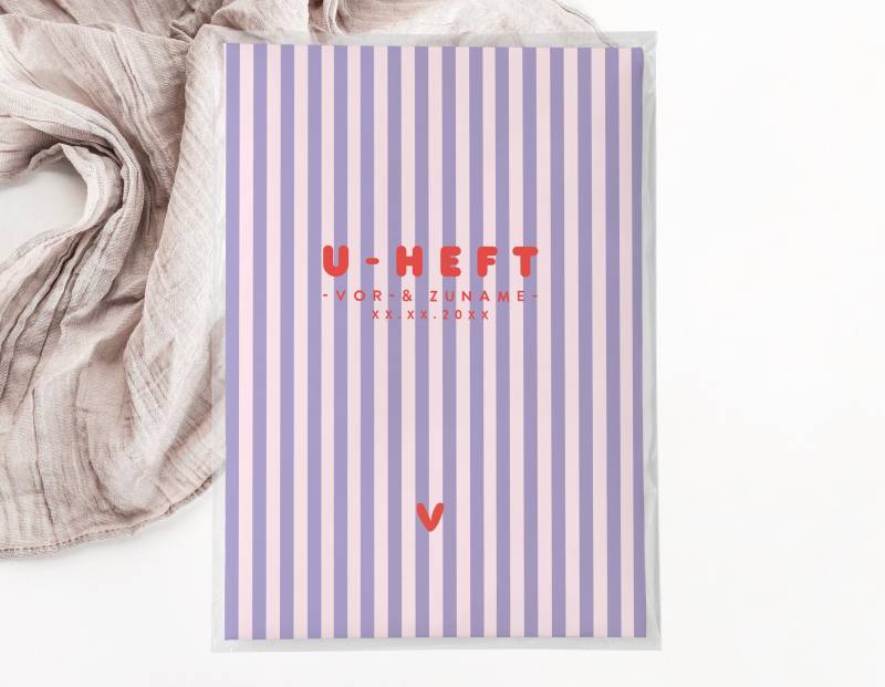 C U-Heft + Impfpasshülle - Rosa Lila Gestreift Baby Geschenk Geburt Personalisiert Mit Name Schutzhülle Modern Schwangerschaft C U-Heft + Impfpasshülle - Rosa Lila Gestreift Baby Geschenk Geburt Personalisiert Mit Name Schutzhülle Modern Schwangerschaft von JelaaDesign