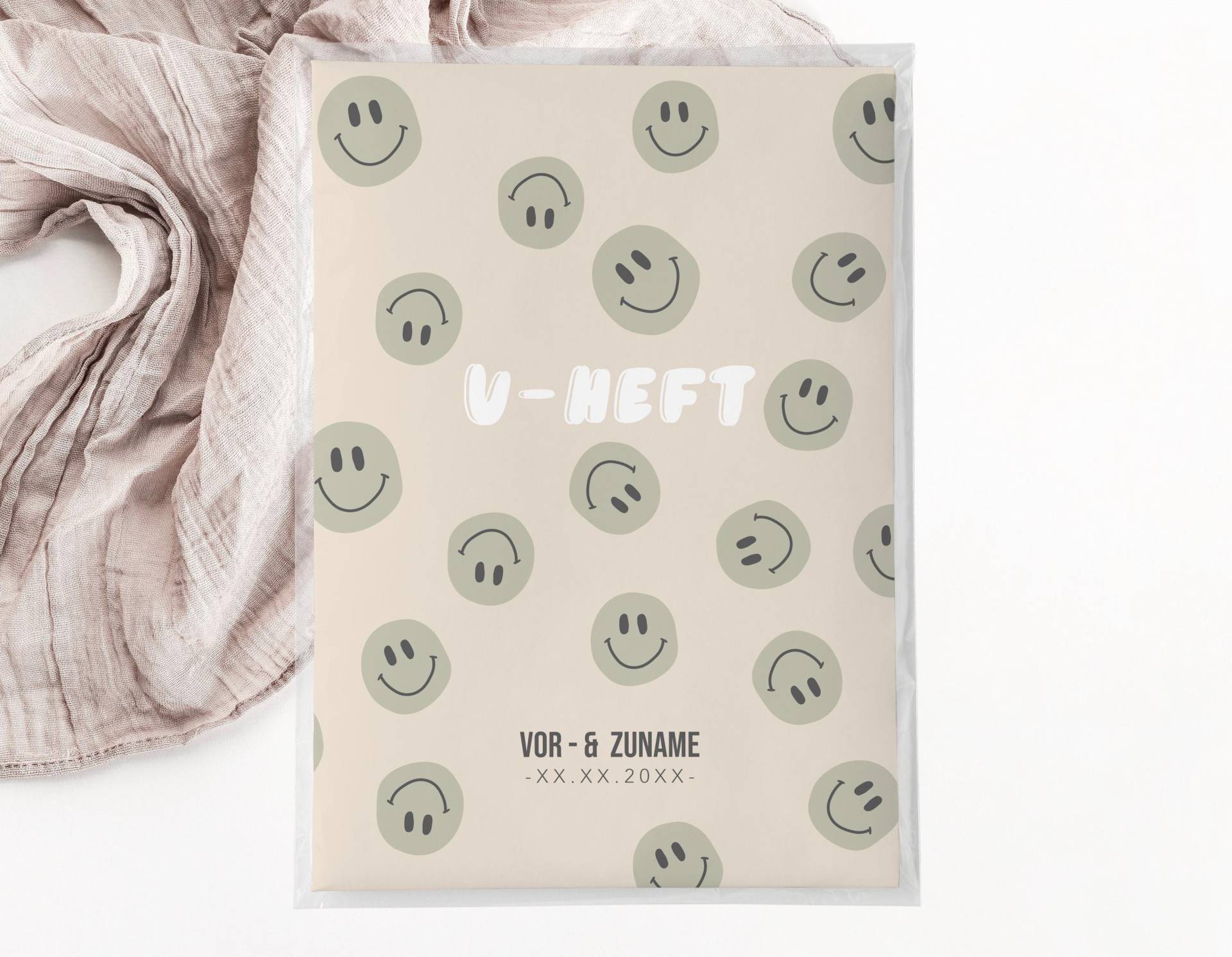 C U-Heft + Impfpasshülle - Smiley Khaki Beige, Baby, Boy, Geschenk Zur Geburt, Personalisiert, Mit Name, Schutzhülle C U-Heft + Impfpasshülle - Smiley Khaki Beige, Baby, Boy, Geschenk Zur Geburt, Personalisiert, Mit Name, Schutzhülle von JelaaDesign