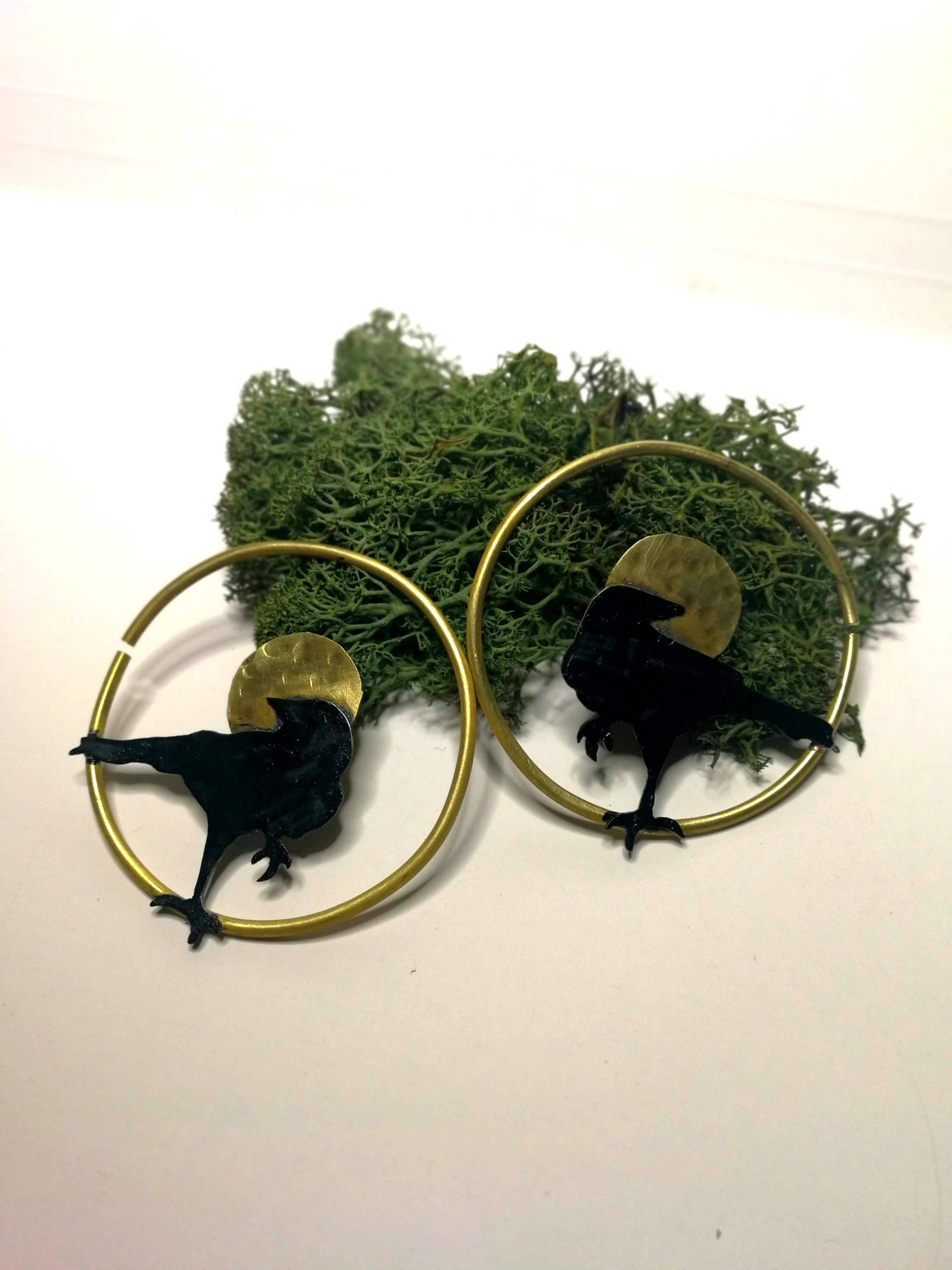 10 Gauge Raven Creolen Raben Ohr Gewichte von JelenaGajicJewelry