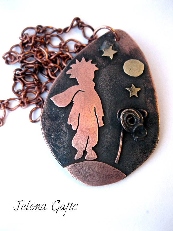 Der Kleine Prinz Kupfer Anhänger Halskette Der Kleine Prinz Kupfer Anhänger Halskette von JelenaGajicJewelry