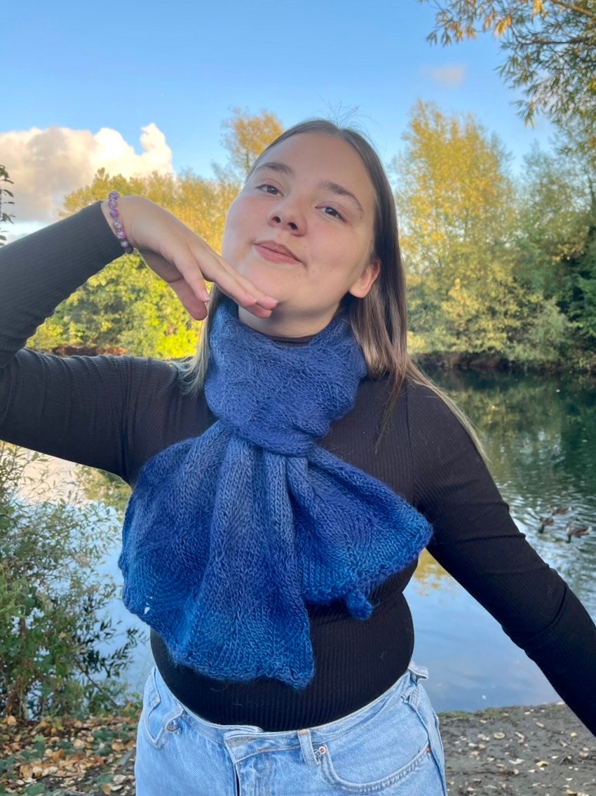 Alpaka Rauten Strickschal Handarbeit von JelenasAccessories