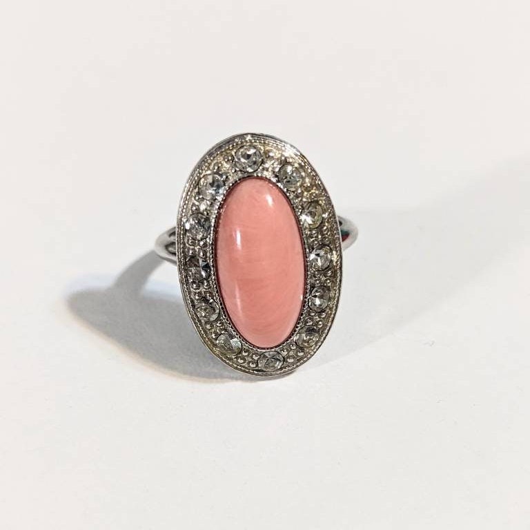 Avon 1974 Oval Marmor Cabochon Ring Größe 5-7, 5 Verstellbar von Jelifem