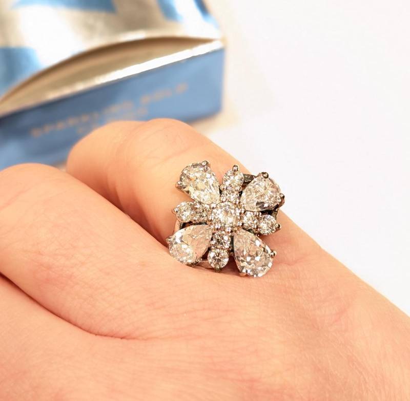 Avon Ring Größe 7 Cocktail Funkelnd Bold Designerrj Graziano Silber Zirkon von Jelifem