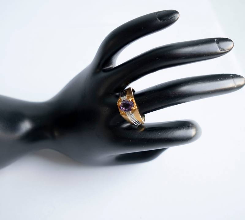 Birthstone Juni Ring Alexandrit 14 K Gelb Gold Vergoldet Eisig Cluster Gms Legierung Hip Hop Band Größe 10 von Jelifem