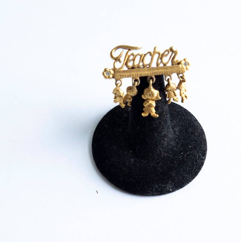 Danecraft Lehrer Brosche Baumelnd Kinder Vintage Hallmarked von Jelifem