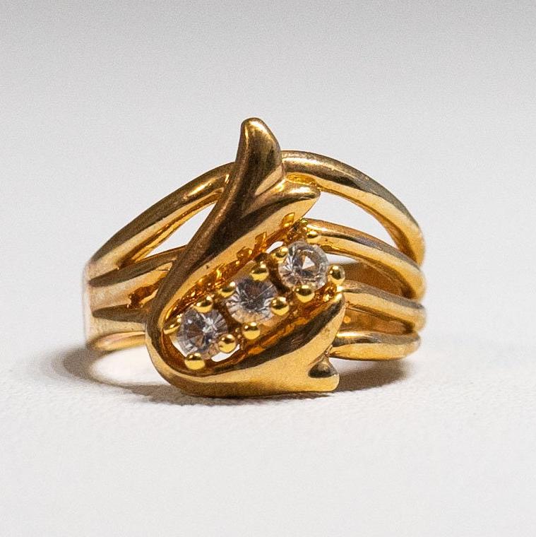 Delfin Geburtsstein Ring April Klar Zirkon 750 Gelbgold Hge Größe 7 Gestempelt von Jelifem