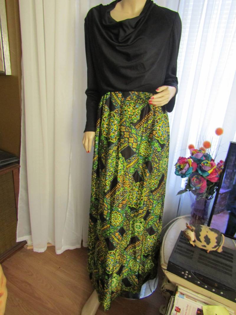 1950Er Jahre "Langarm-Oberteil/Abstraktes Print-Rock-Kleid Von Cissy - Größe 42 1/2 von Jellajeans