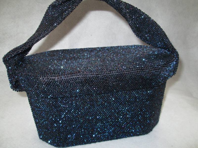 1950S "Blaue Funkelnde Perlen Abendtasche Für Damen Ohne Etikett von Jellajeans