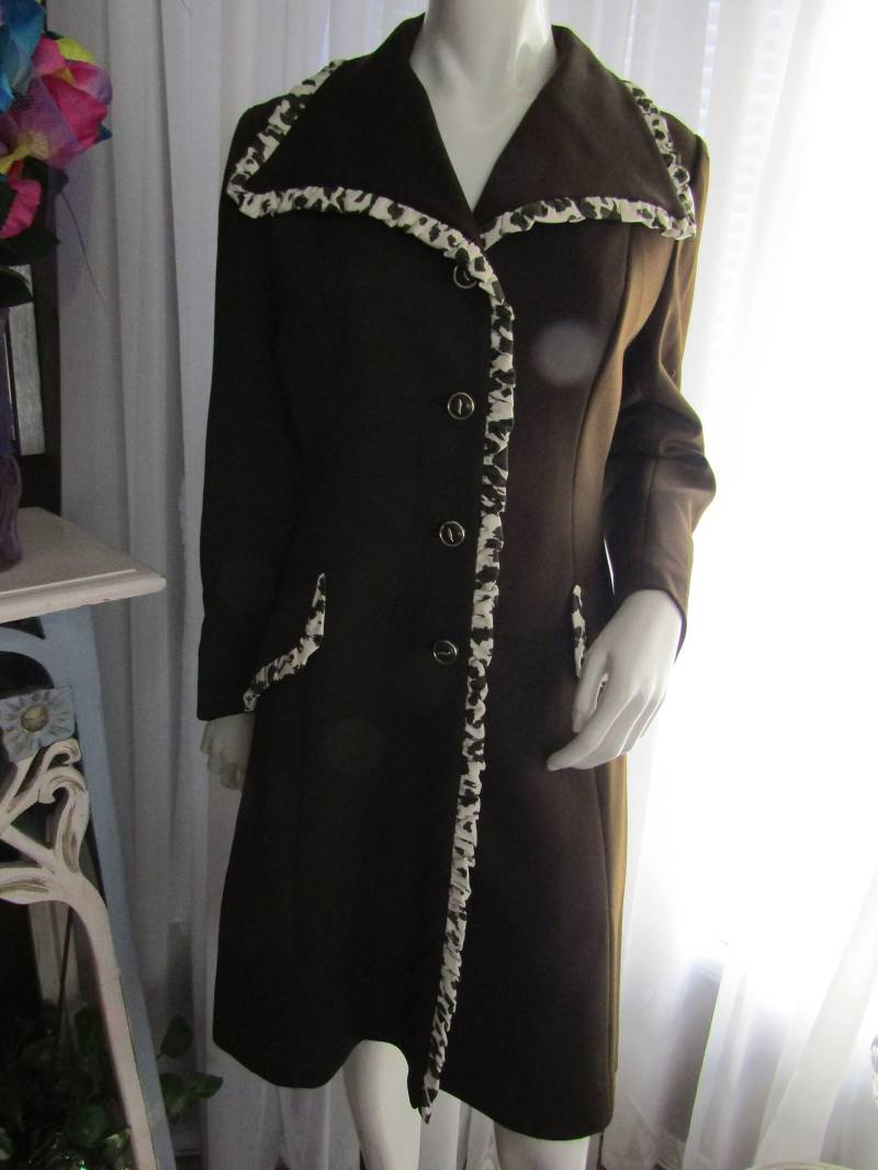 1960Er Brauner Damenmantel in Braun Und Beige Von Lilli Ann - Größe 14 von Jellajeans