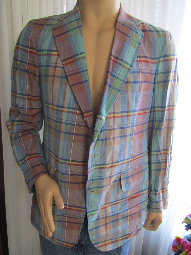 Vintage Männliche Plaid Sport Jacke Für Hawick Kleidung Von At-Ease Größe 40 von Jellajeans