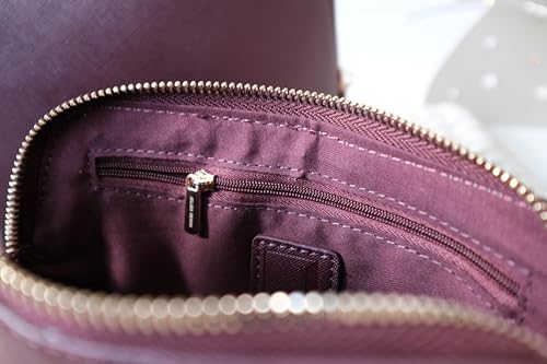 Kulturtasche, Kosmetiktasche, Schminktasche Damen Groß, klein, Set aus veganem Leder in Saffiano-Optik (Berry, groß) von Jellies Design