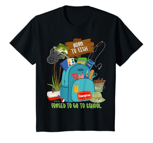 Kinder Geboren, um zu fischen, gezwungen, zur Schule zu gehen, Kindergarten, Humor T-Shirt Kinder Geboren, um zu fischen, gezwungen, zur Schule zu gehen, Kindergarten, Humor T-Shirt von Jelly Bean Teez