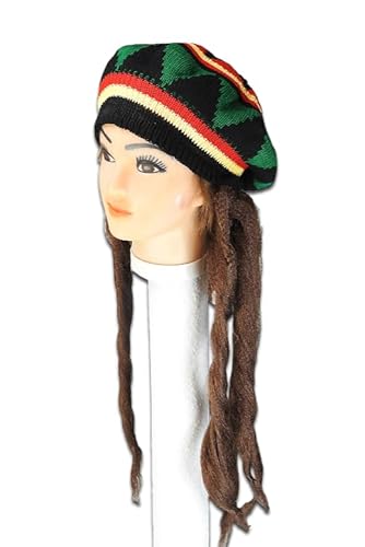 Rastamütze, Jamaika-Mütze mit braunen Dreadlocks - Kostüm-Perücke, Perücke-Kostüm Verkleidung, Halloween, Fasching Rastamütze, Jamaika-Mütze mit braunen Dreadlocks - Kostüm-Perücke, Perücke-Kostüm Verkleidung, Halloween, Fasching von Jelly Joker