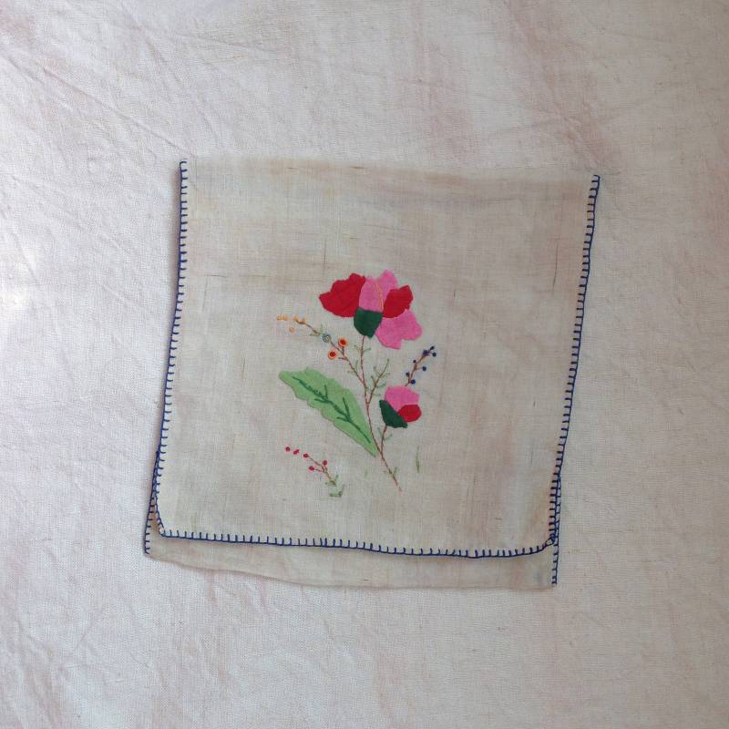 Vintage Taschentüchertasche - Handgefertigte Hankie Tasche Hanky Beutel Applizierte Leinen Für Taschentücher von JellyMould