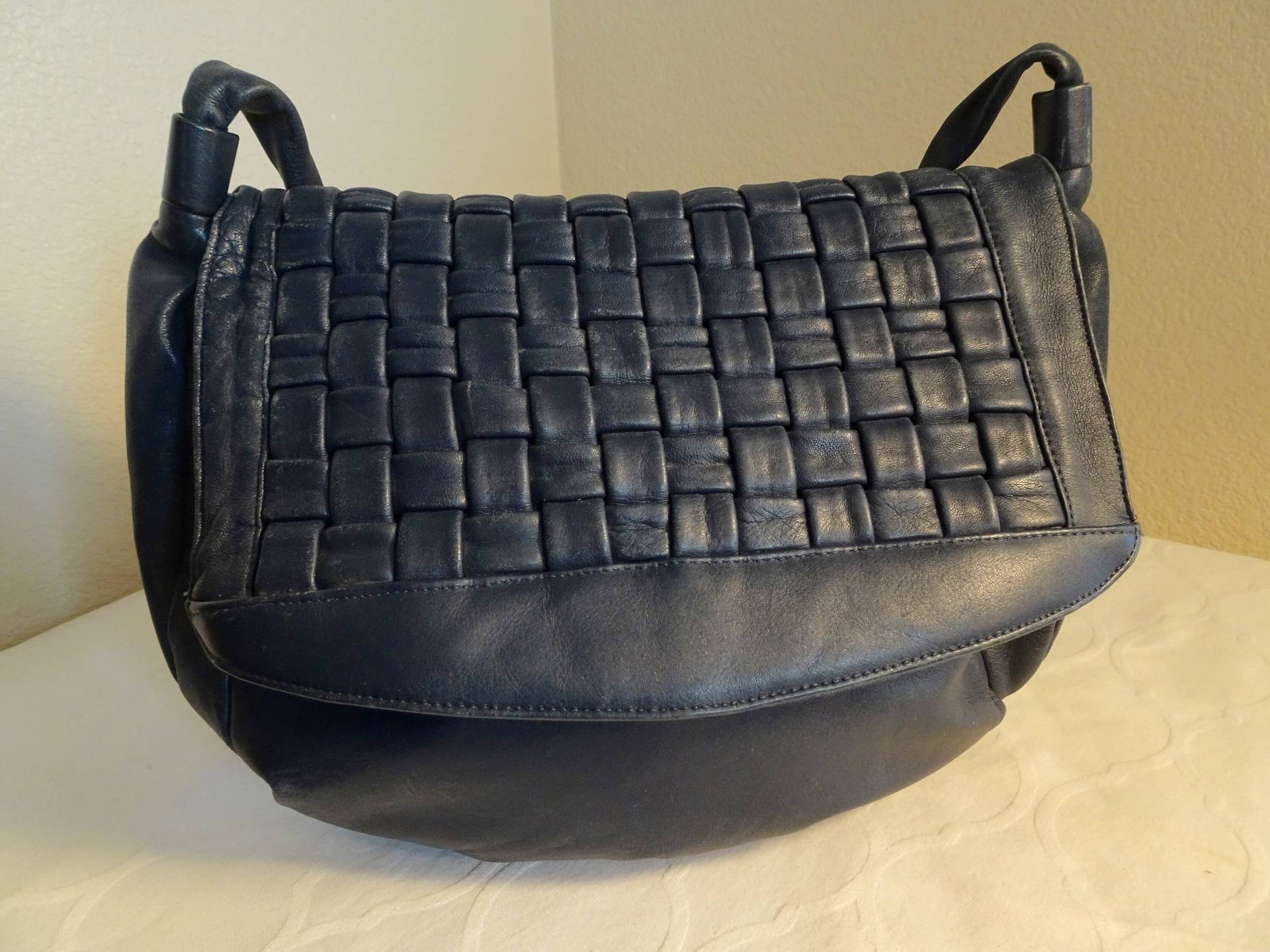 V Lovely Vintage 1980Er Navy Leder Handtasche Made in Usa By "Four Seasons Of California' - Schön V Lovely Vintage 1980Er Navy Leder Handtasche Made in Usa By "Four Seasons Of California' - Schön von JemimaVintage