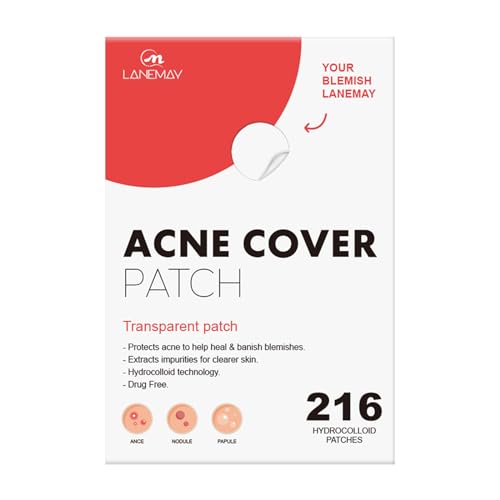 Jemora 216 Patches Akne Cover Patch Unsichtbare Akne Entfernung Aufkleber Pickel Entferner Werkzeug Gesicht Hautpflege für Tag Nacht Anwendung von Jemora