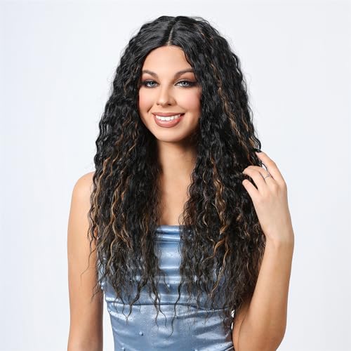 Jemora Spitze lockige Perücke Damen Mode realistische Perücke mit Haarnetz natürlich aussehende gewellte Spitzenperücke für Frauen Cosplay Party täglichen Gebrauch Jemora Spitze lockige Perücke Damen Mode realistische Perücke mit Haarnetz natürlich aussehende gewellte Spitzenperücke für Frauen Cosplay Party täglichen Gebrauch von Jemora