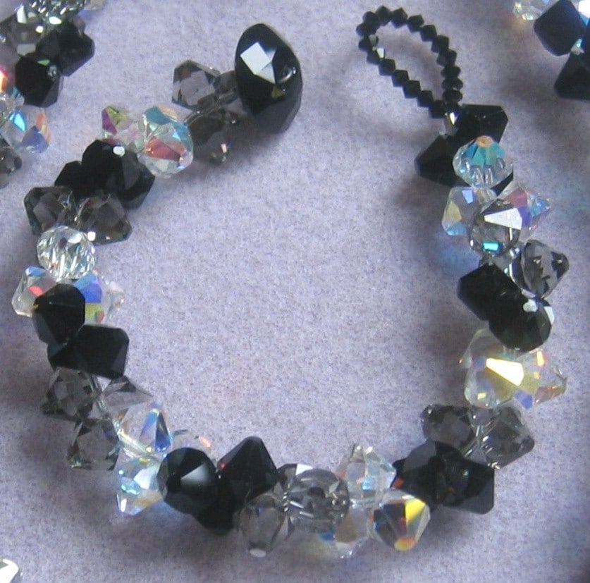 Swarovski Crystal Rock Candy Armband Schwarz, Klar, Black Diamond Bling von JemsbyJoan