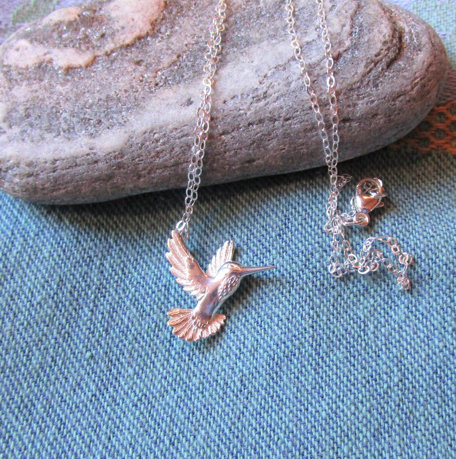 sterling Silber Kolibri Halskette Flugvogel Anhänger, Natur Schmuck von JemsbyJoan