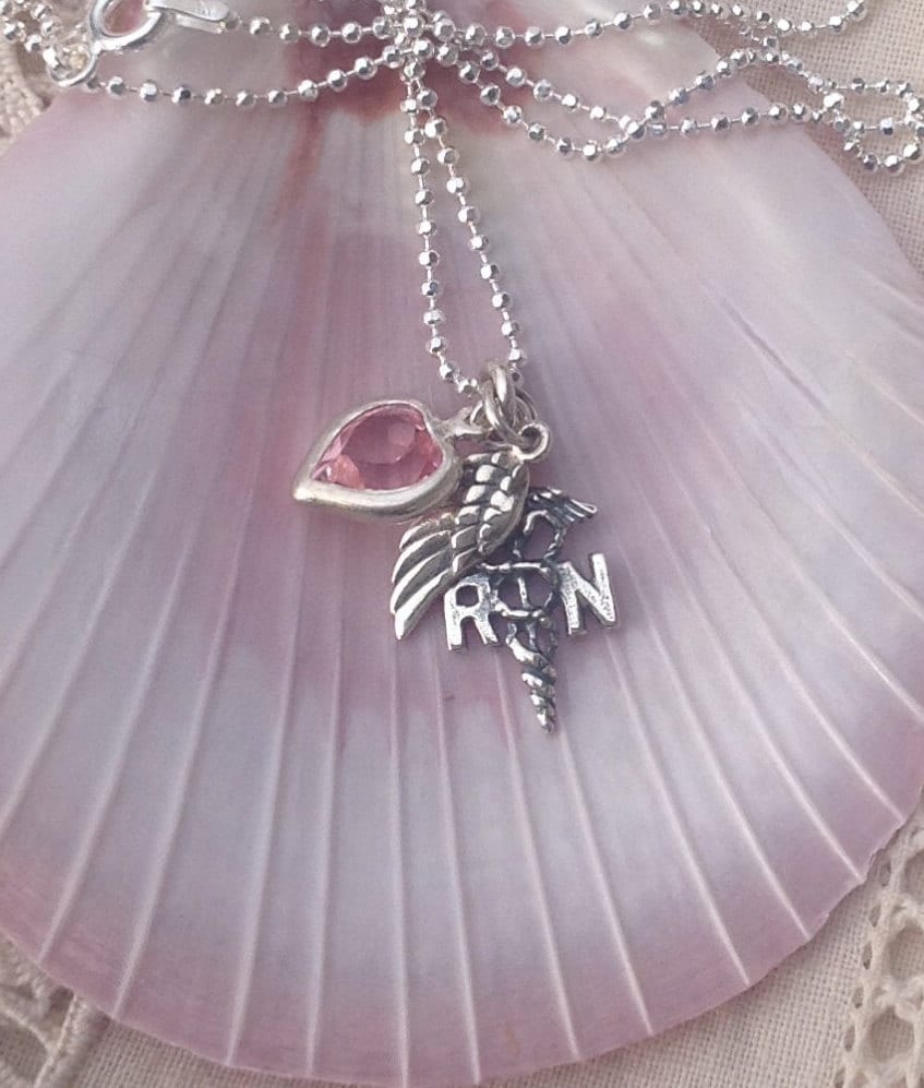 sterling Silber Rn Halskette Swarovski Herz & Engelsflügel Anhänger von JemsbyJoan