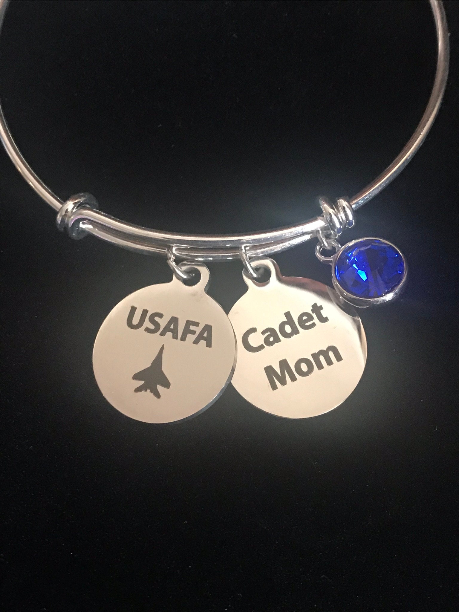 Usafa Cadet Mom, Verstellbares Bettelarmband Aus Edelstahl von JenBarbCreations