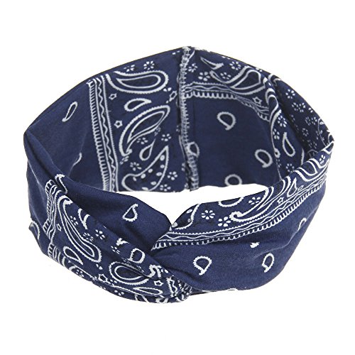 Kleid Bowknot Sommer Haarband Damen Hochzeit Braut Vintage Stirnband Frauen Haarschmuck Rockabilly Haarbänder Haar Kopfband Sport Make-up Headband Frühling Party Reisen Bandana(Marine) von JenK Cing