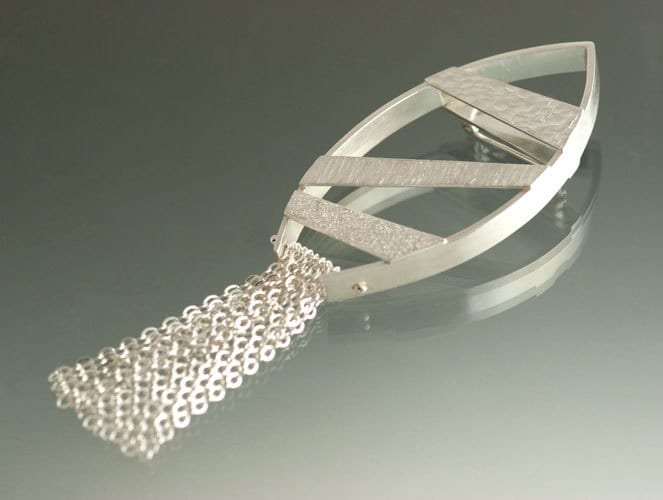 Rocketship Und Bootbrosche in Sterling Silber, Ein Unikat, Bereit Zu Versenden von JenLawlerDesigns