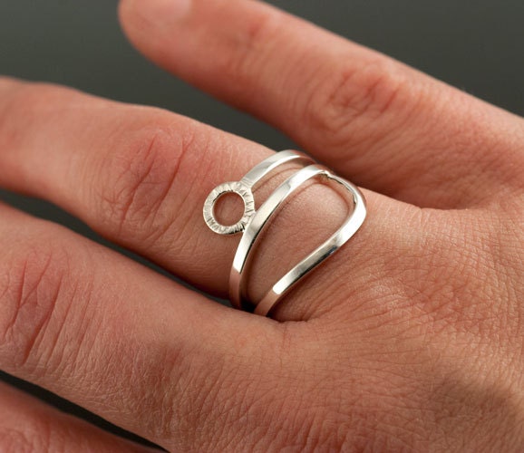 sterling Silber Ring, Schlicht Poliert Welle Ozean Band, Natur Schlichte Hochzeit Oder Verlobung Ring Auf Bestellung Gemacht von JenLawlerDesigns