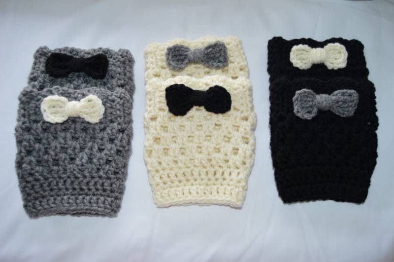 Mädchen-Boot-Manschetten-Satz Von 3 Paaren-Zur Bestellung - Schwarz, Grau, Creme von JenMadeThatHat