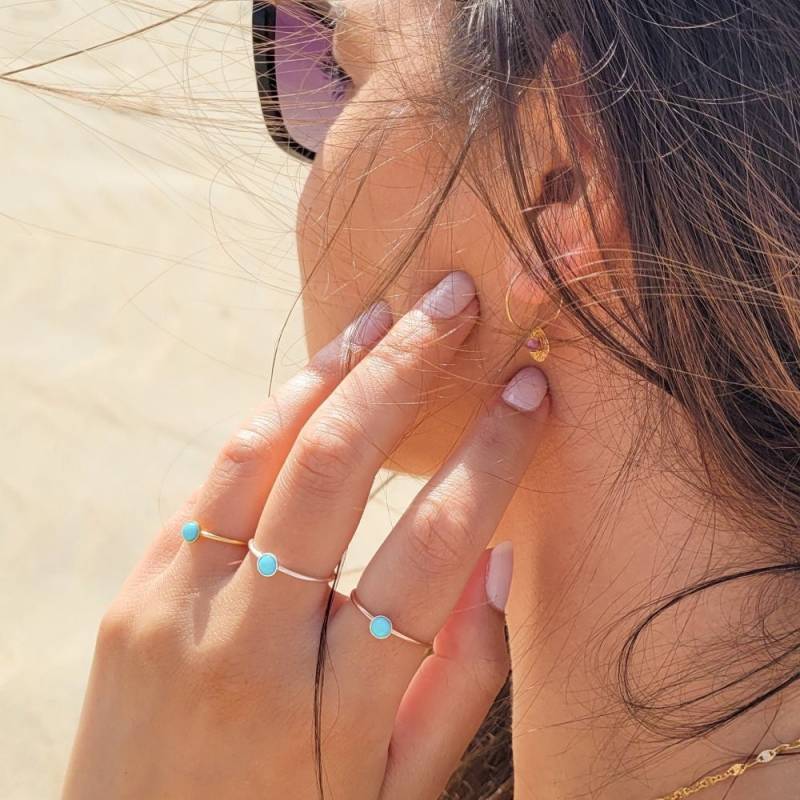 Türkis 925 Silber Ring Nachhaltig Echter Edelstein Rund Rose Gold Stapelring Verstellbar Geburtsstein Dezember Schmuck Geschenk Sie Türkis 925 Silber Ring Nachhaltig Echter Edelstein Rund Rose Gold Stapelring Verstellbar Geburtsstein Dezember Schmuck Geschenk Sie von JenOezer