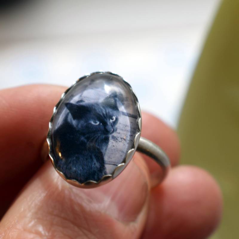 Personalisierter Sterling Silber Foto Ring - Andenken Mit Bogenkante Personalisierter Sterling Silber Foto Ring - Andenken Mit Bogenkante von JenSmithShop