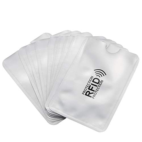 Jenbnoau 10 Stücke Aluminiumfolie Anti-Entmagnetisierung Abdeckung RFID-Abschirmung Tasche NFC Kreditkarte Anti-Diebstahl Buerste ID Karten Beschuetzer von Jenbnoau