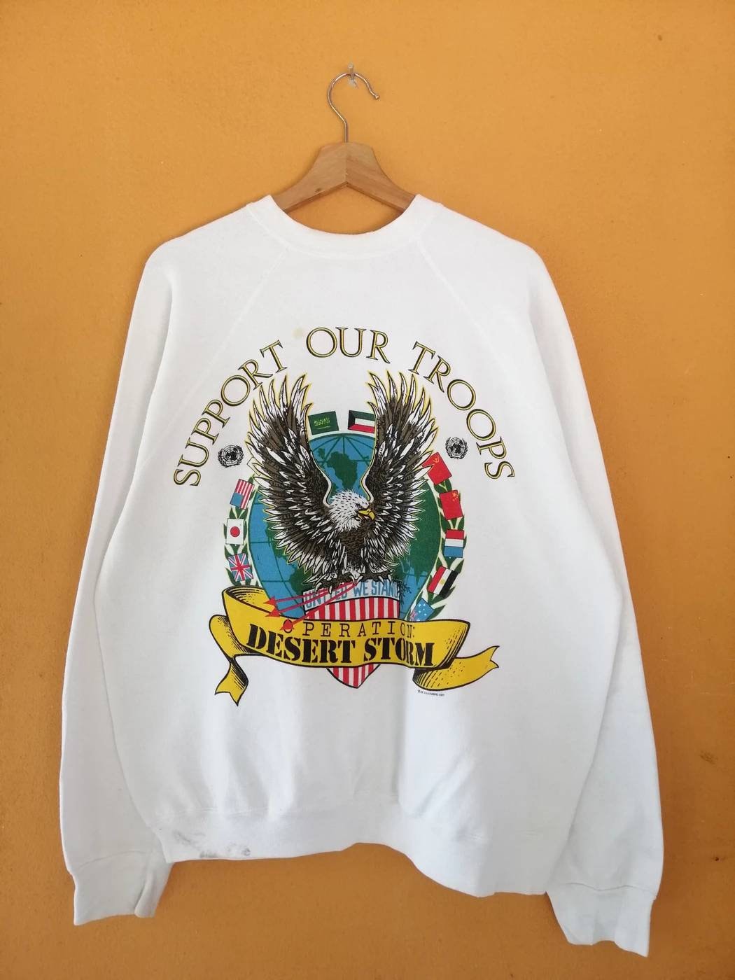 Selten Vintage 90Er Desert Storm Support Out Troops Sweatshirt Größe Xl von Jengvintagestore