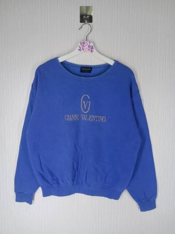Vintage 90Er Jahre Gianni Valentino Italien Besticktes Big Logo Sweatshirt Größe Wie M von Jengvintagestore