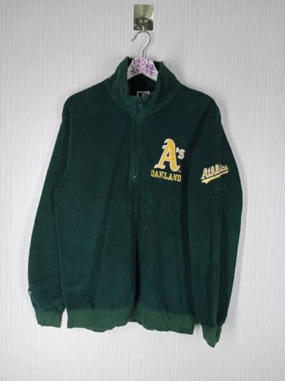 Vintage Mlb Oakland Athletics Fleece Halber Reißverschluss Sweatshirt Größe M von Jengvintagestore