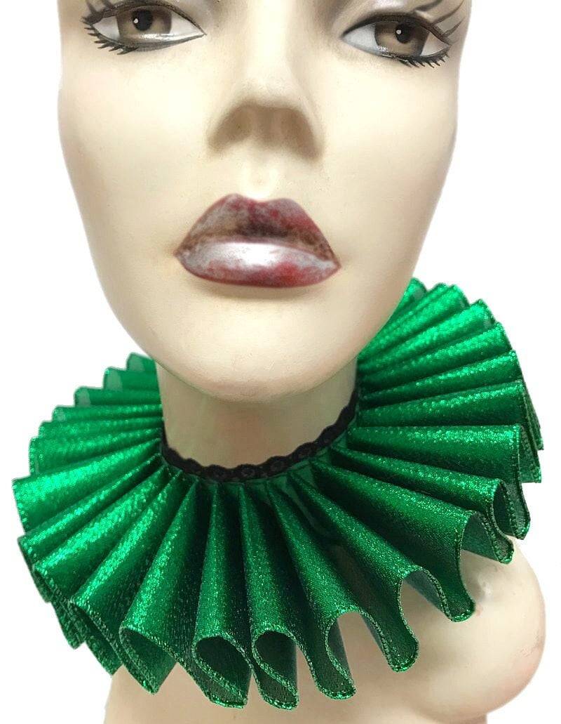 Rüschenkragen Grüner Schimmer Queen Elizabethan Neck Ruff Victorian Steampunk Edwardian Tudor Metallic Christmas von JenkittysCloset