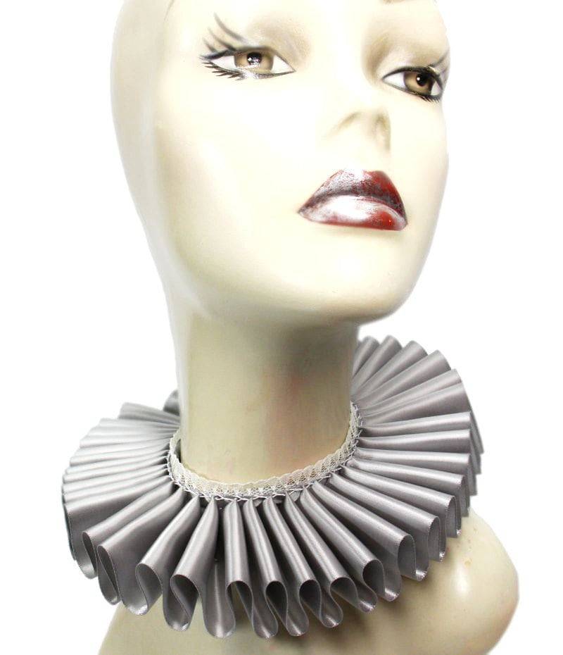 Rüschenkragen Silber Satin Spitze Grau Elizabethan Halskrause Victorian Steampunk Tudor Rüschenkragen Silber Satin Spitze Grau Elizabethan Halskrause Victorian Steampunk Tudor von JenkittysCloset