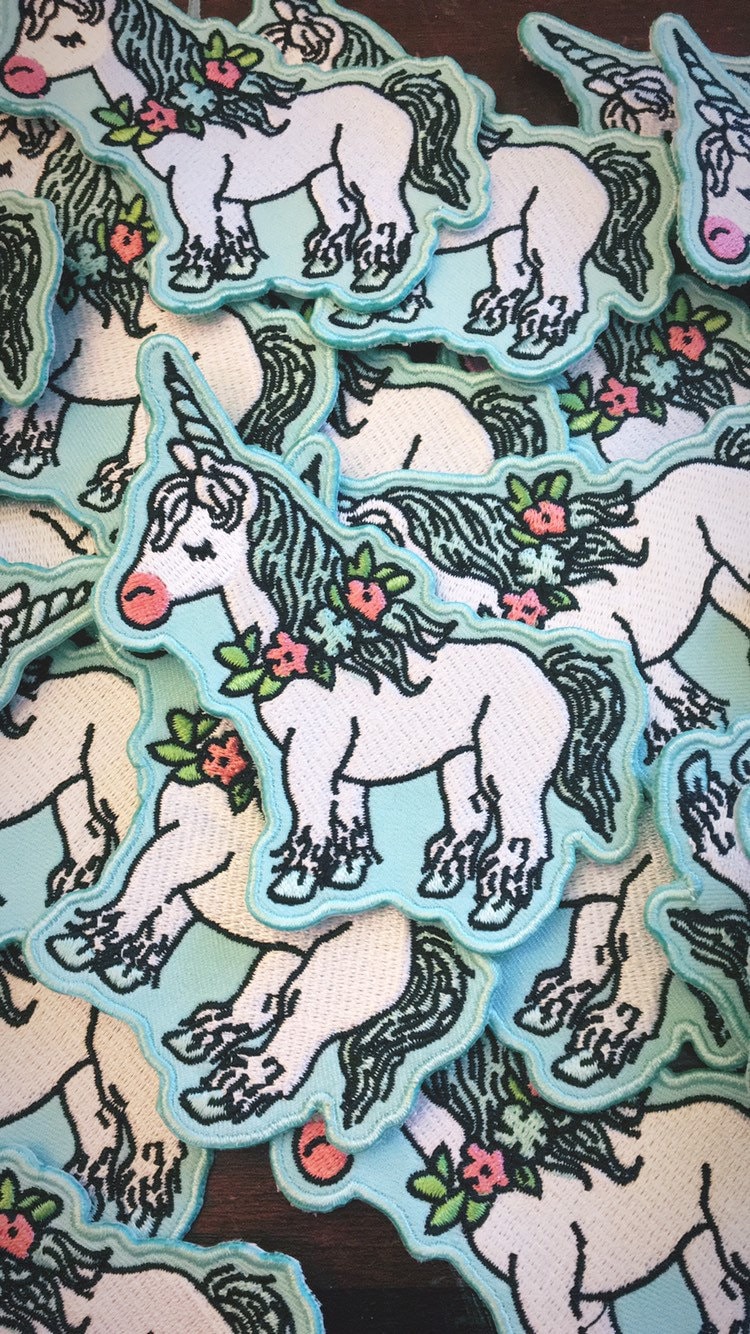 Einhorn Bestickter Aufnäher Einhorn Bestickter Aufnäher von JennaAndersenArtShop
