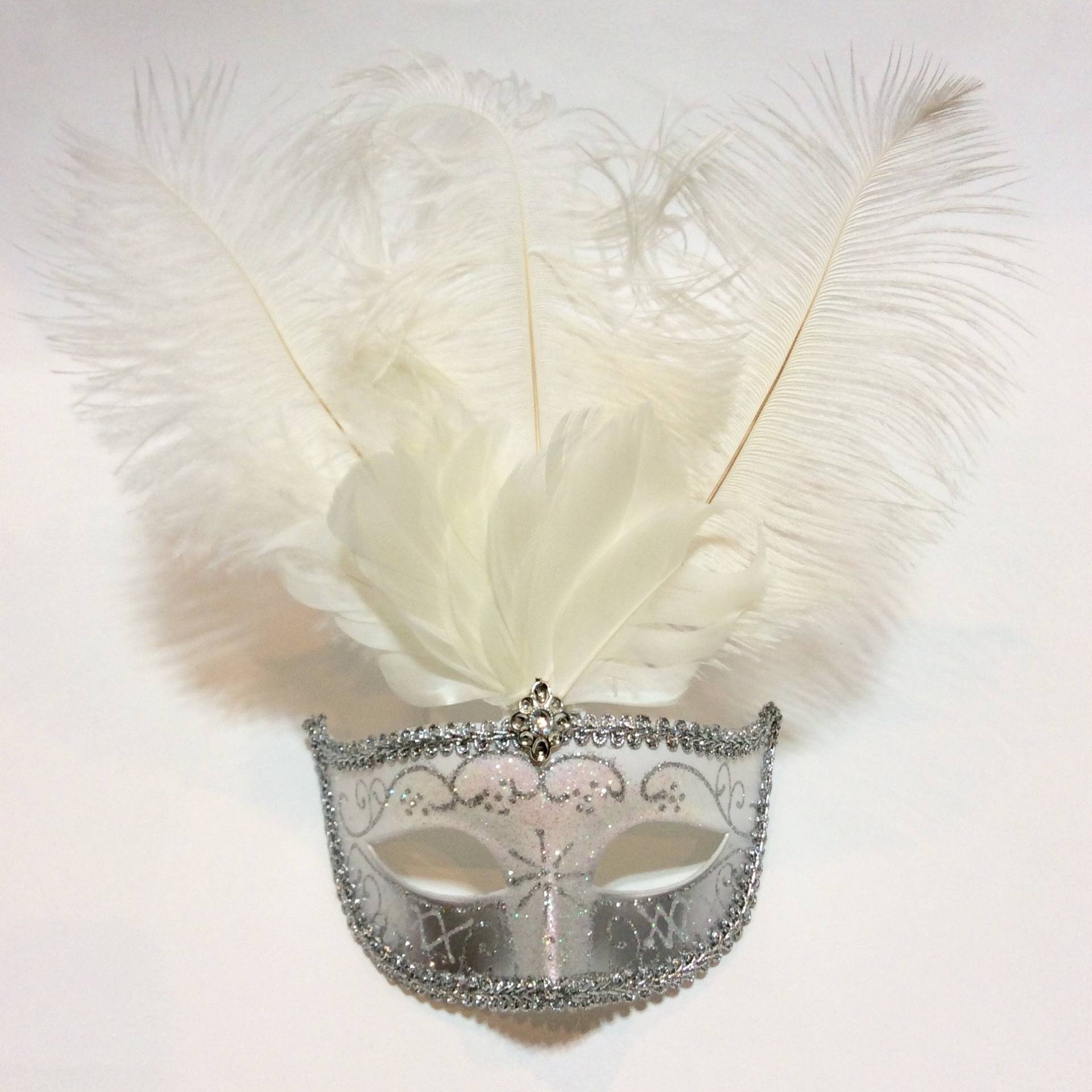 Weiß Silber Glitter Maskerade Maske, Weiße Vintage Partymaske, Halbe Gatsby Masquerade Party Halloweenmaske Weiß Silber Glitter Maskerade Maske, Weiße Vintage Partymaske, Halbe Gatsby Masquerade Party Halloweenmaske von JennabooBoutique