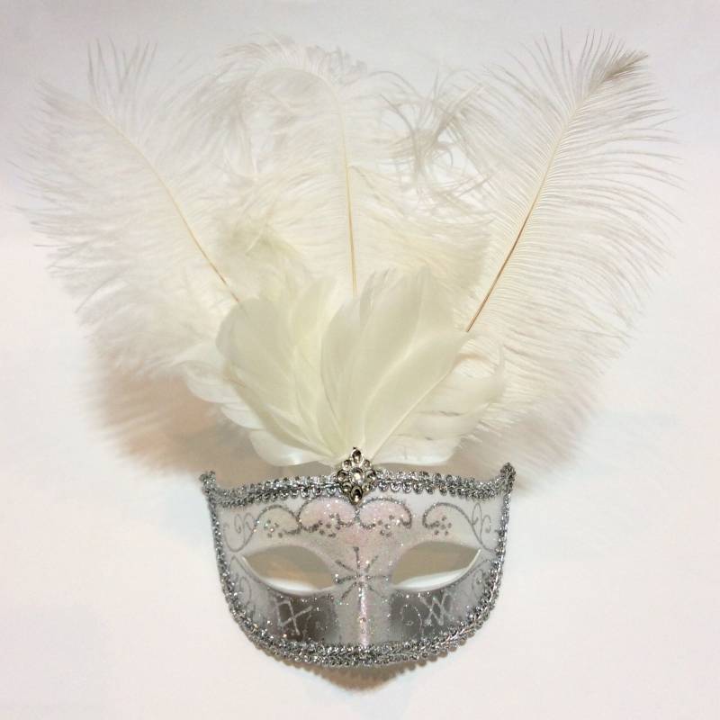 Weiß Silber Glitter Maskerade Maske, Weiße Vintage Partymaske, Halbe Gatsby Masquerade Party Halloweenmaske Weiß Silber Glitter Maskerade Maske, Weiße Vintage Partymaske, Halbe Gatsby Masquerade Party Halloweenmaske von JennabooBoutique