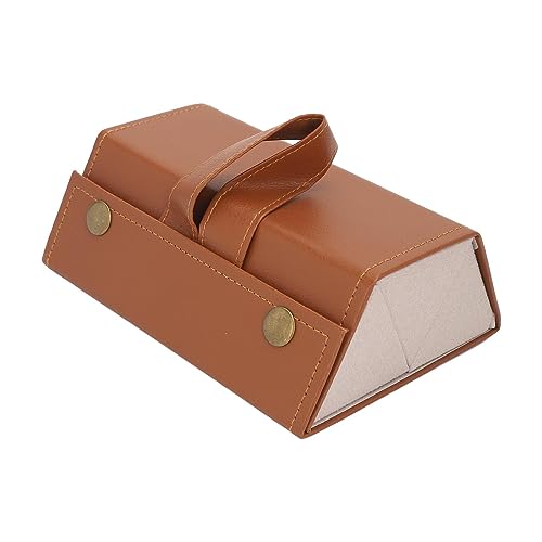 Jenngaoo 3-Fach faltbares Brillenetui mit Aufhängung, robuster Hartschale, sicherem Verschlussknopf und elastischen Haltebändern, kompaktes Design für Brillensammlung zu Hause oder von Jenngaoo