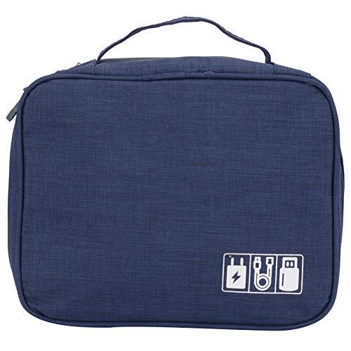 Jenngaoo Electronics Organizer Travel Case, Kabelorganisator -Beutel Multifunktionaler Speicher für Ladegerät, Power Bank, USB Drive, Ohrhörer und Tech Zubehör (Marineblau) von Jenngaoo